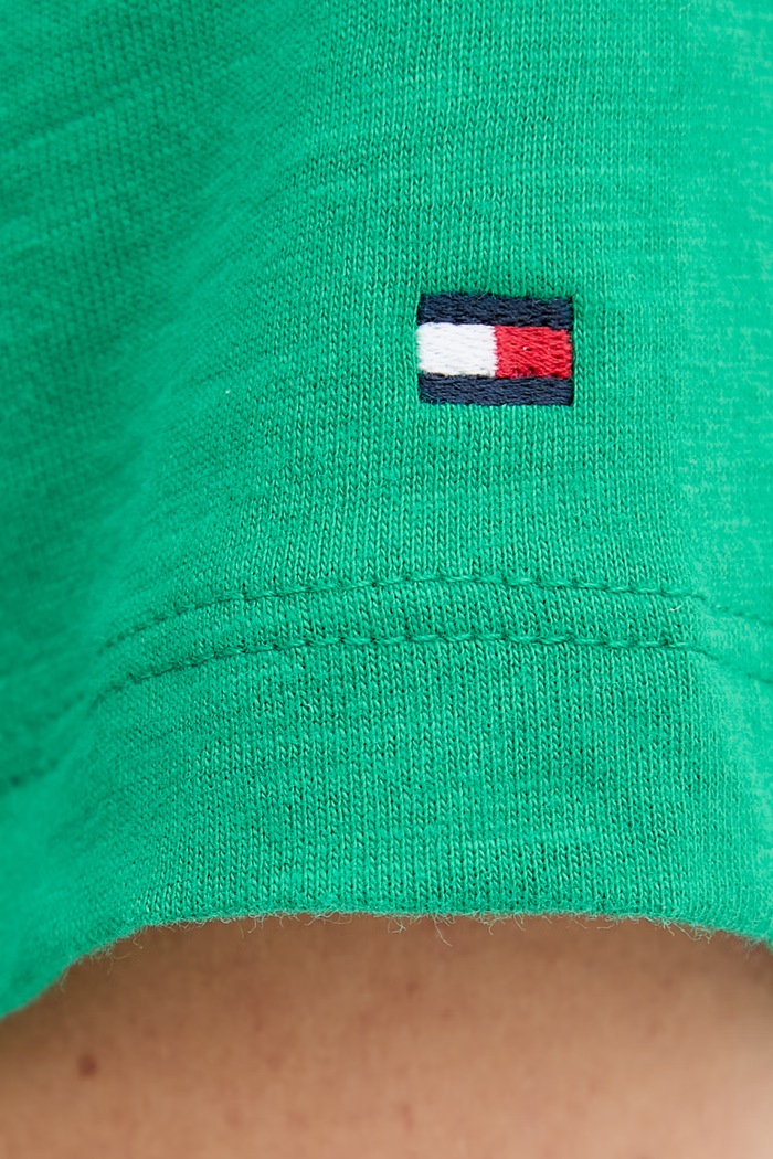 Tommy Hilfiger T-shirt basic damski bawełniany WW0WW48702 zielony