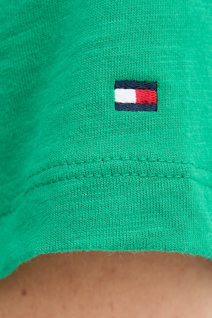 Tommy Hilfiger T-shirt basic damski bawełniany WW0WW48702 zielony