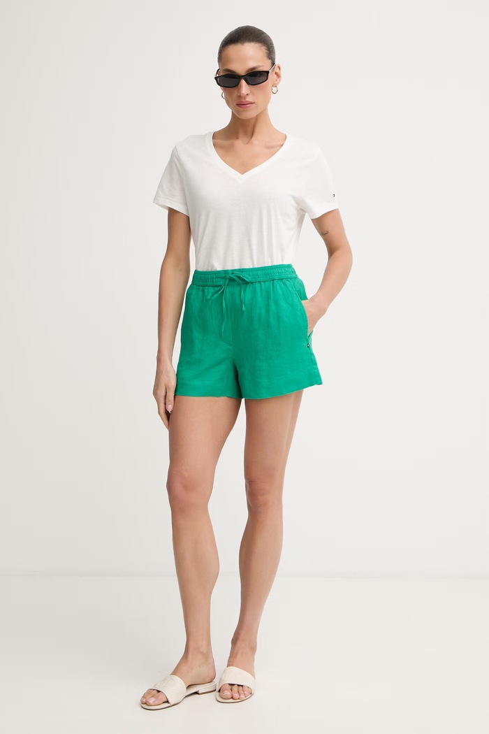 Tommy Hilfiger tricou pentru femei, cu in WW0WW48704 bej SS26