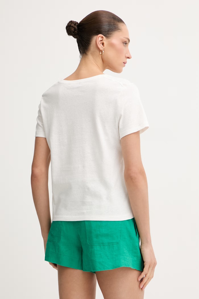 Îmbrăcăminte Tommy Hilfiger tricou pentru femei, cu in WW0WW48704 bej