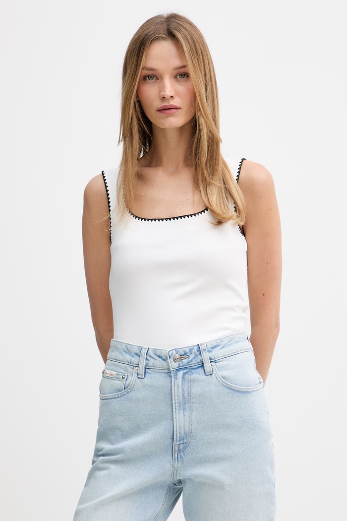 Tommy Hilfiger top pentru femei, din bumbac bej WW0WW48715