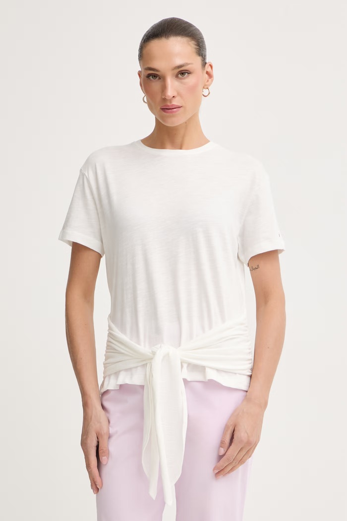 Tommy Hilfiger tricou pentru femei, din bumbac bej WW0WW49256