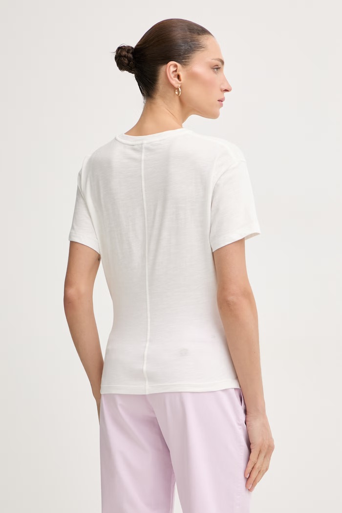 Îmbrăcăminte Tommy Hilfiger tricou pentru femei, din bumbac WW0WW49256 bej
