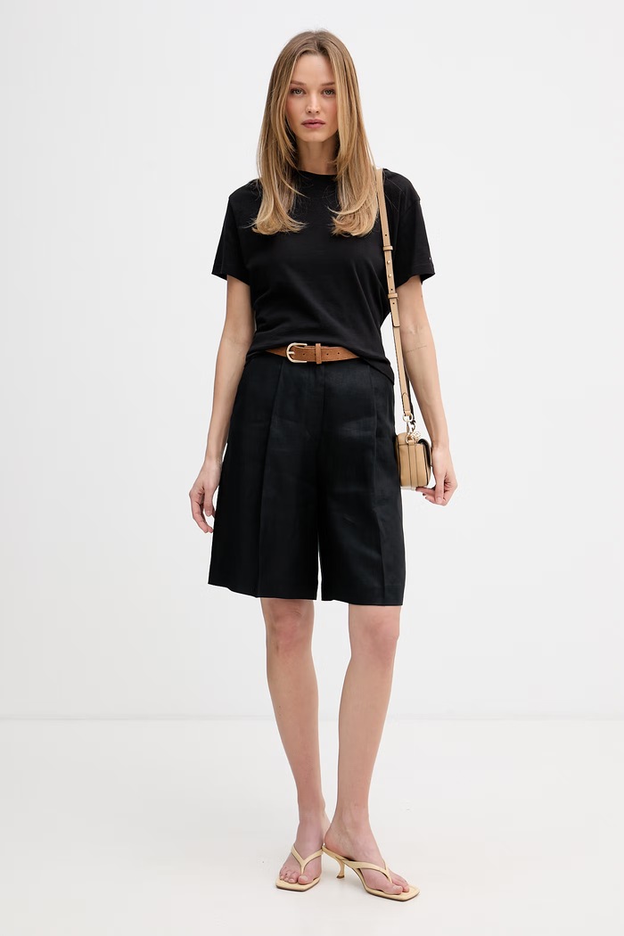 Tommy Hilfiger tricou pentru femei, din bumbac WW0WW49256 negru SS26