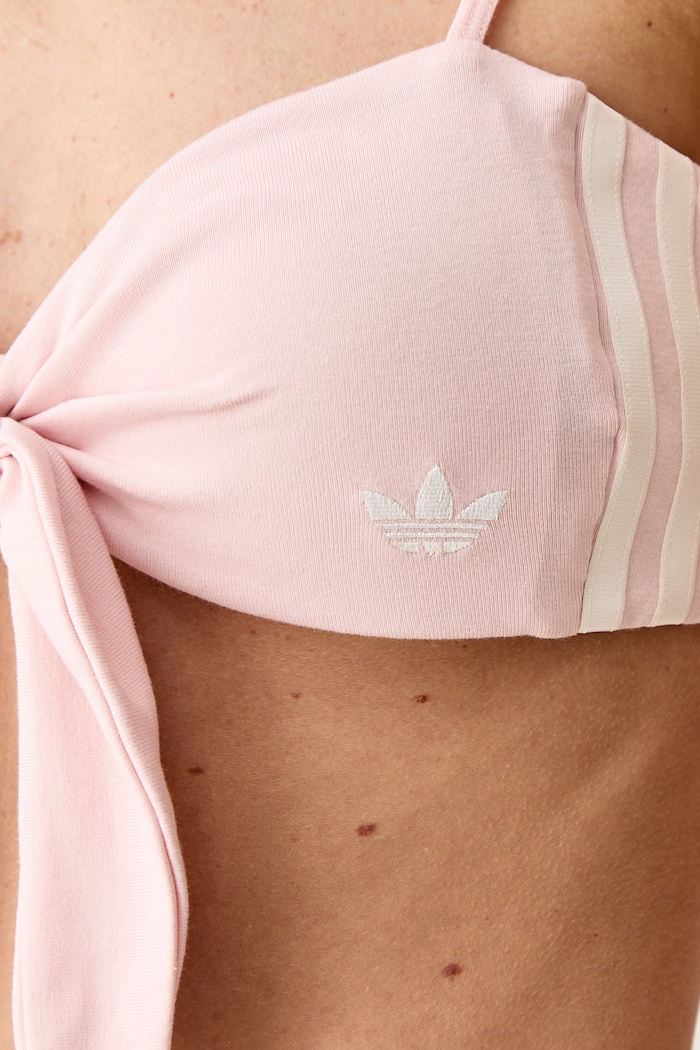 adidas Originals къс топ дамски от памук с еластан KY3159 розов