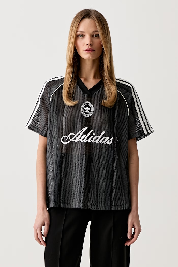adidas Originals T-shirt damski ażurowy szary KY3163