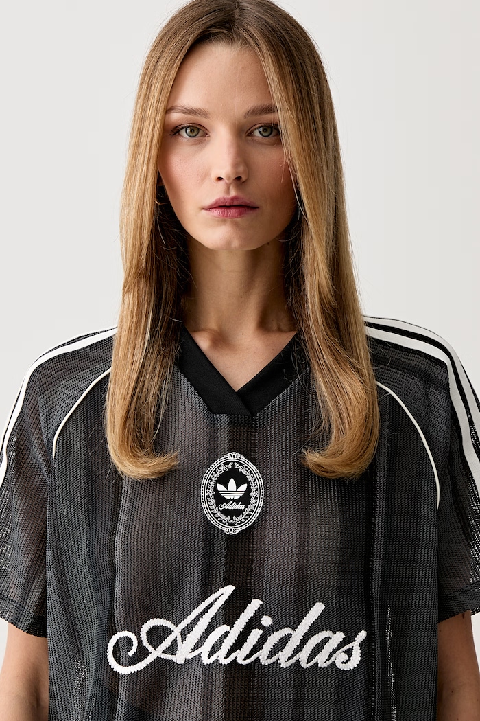 adidas Originals T-shirt damski ażurowy szary KY3163