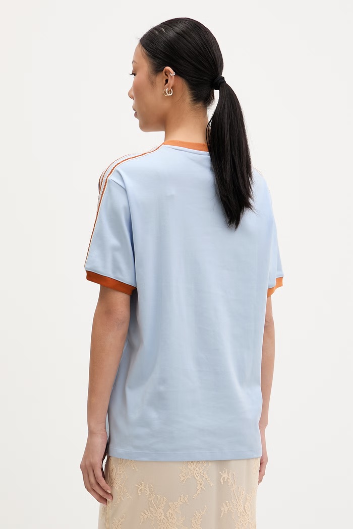 Oblečenie adidas Originals tričko dámske bavlnené s elastanom KY8125 modrá