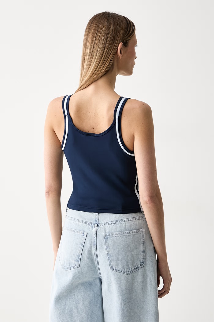 Oblečení adidas Originals crop top dámský Vintage KY8135 námořnická modř