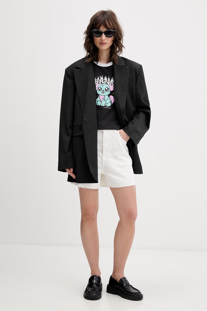 Vans T-shirt damski bawełniany VN000W24BLK1 czarny SS26