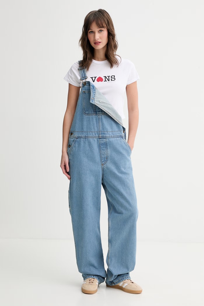 Vans crop top dámsky bavlnený VN000XEAWHT1 biela SS26