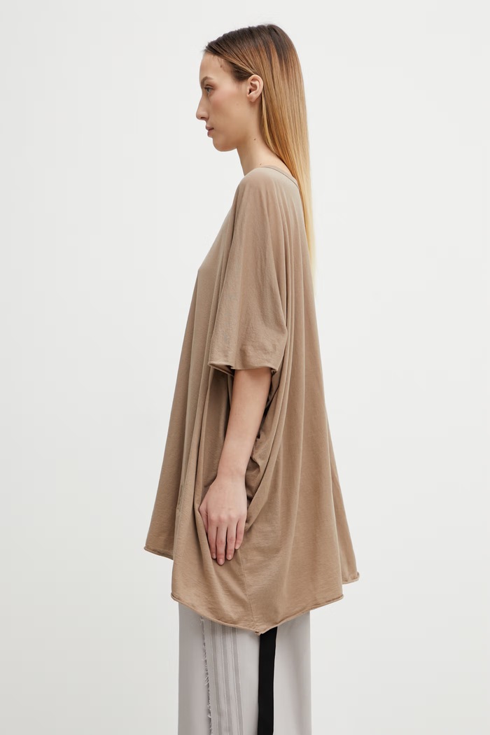 Бавовняна футболка Rick Owens DRKSHDW Minerva DS01F4202.BH бежевий SS26