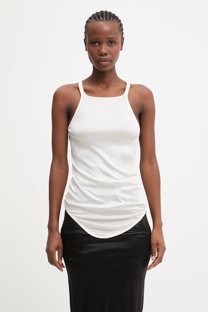 Rick Owens DRKSHDW Racer top de femei bej DS01F4112.JL