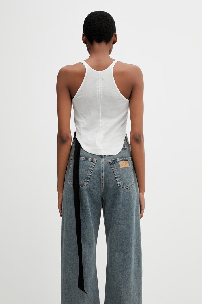 Odzież Rick Owens DRKSHDW crop top bawełniany damski DS01F4100.BH biały