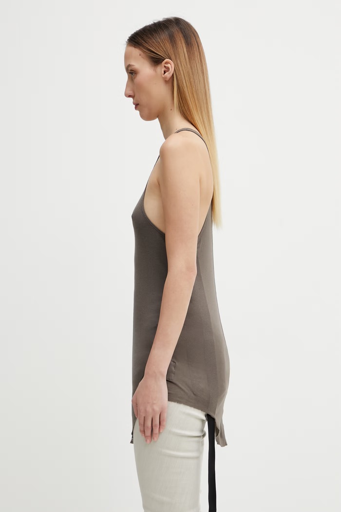 Бавовняний топ Rick Owens DRKSHDW Racer DS01F4112.BH коричневий SS26