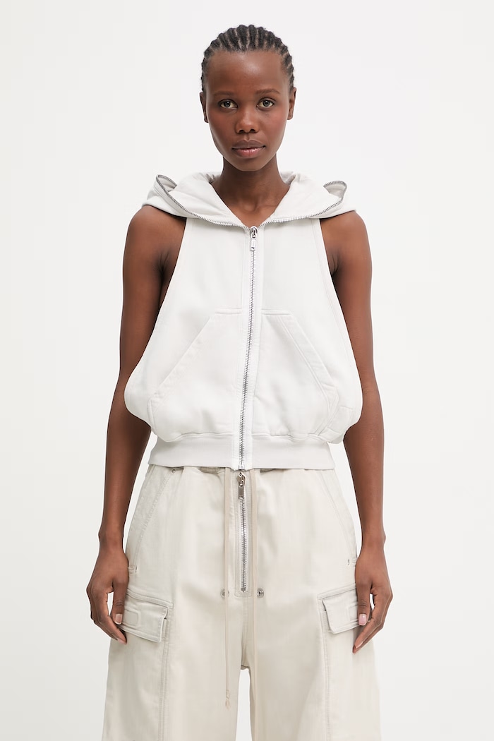 Rick Owens DRKSHDW Cyclops Gimp bluza bez rękawów bawełniana damska beżowy DS01F4121.F