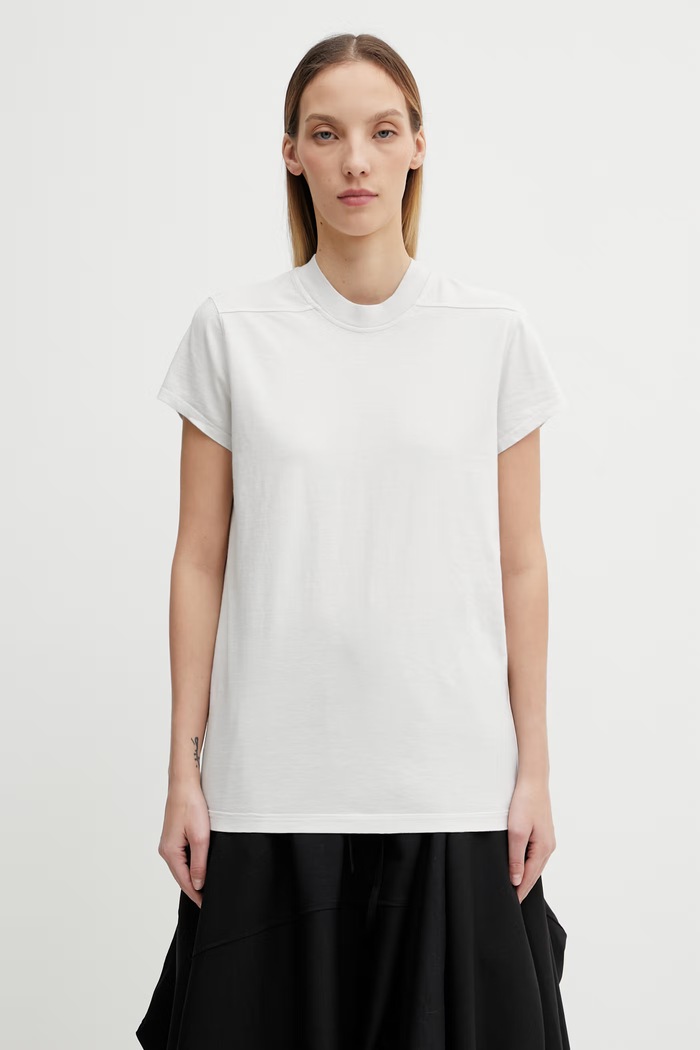 Rick Owens DRKSHDW t-shirt bawełniany Small Level gładkie biały DS01F4208.RN