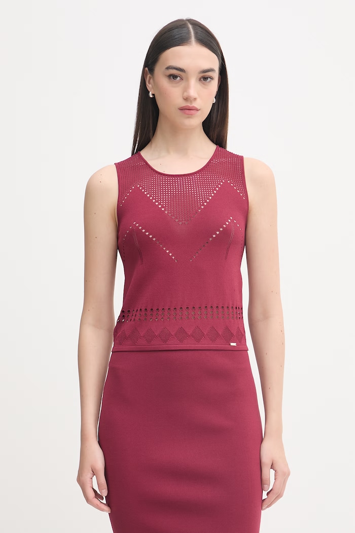 Gaudi crop top dámsky červená 611FD43003