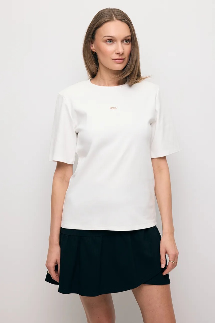 Bizuu t-shirt MELISA z elastanem biały MELISA.KREMOWY