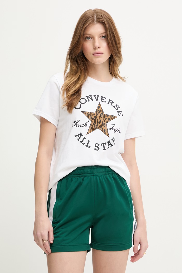 Converse t-shirt da donna in cotone bianco CVW6T063