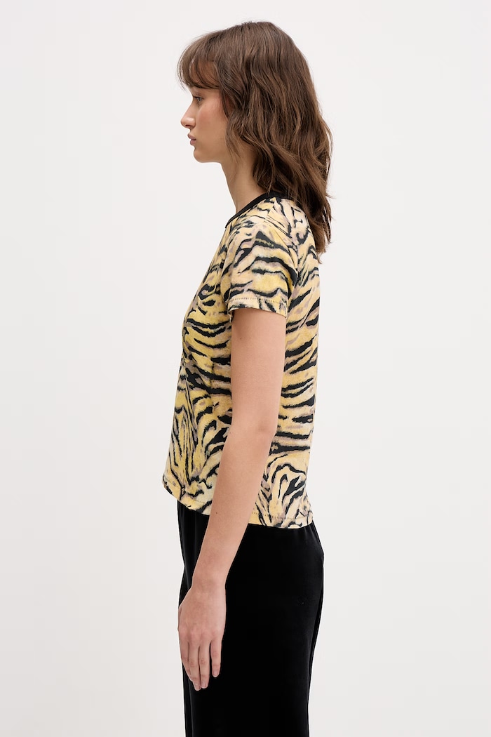 Kenzo cotton t-shirt GOTS KENZO TIGER CLASSIC T-SHI FG52TS2154SK yellow SS26