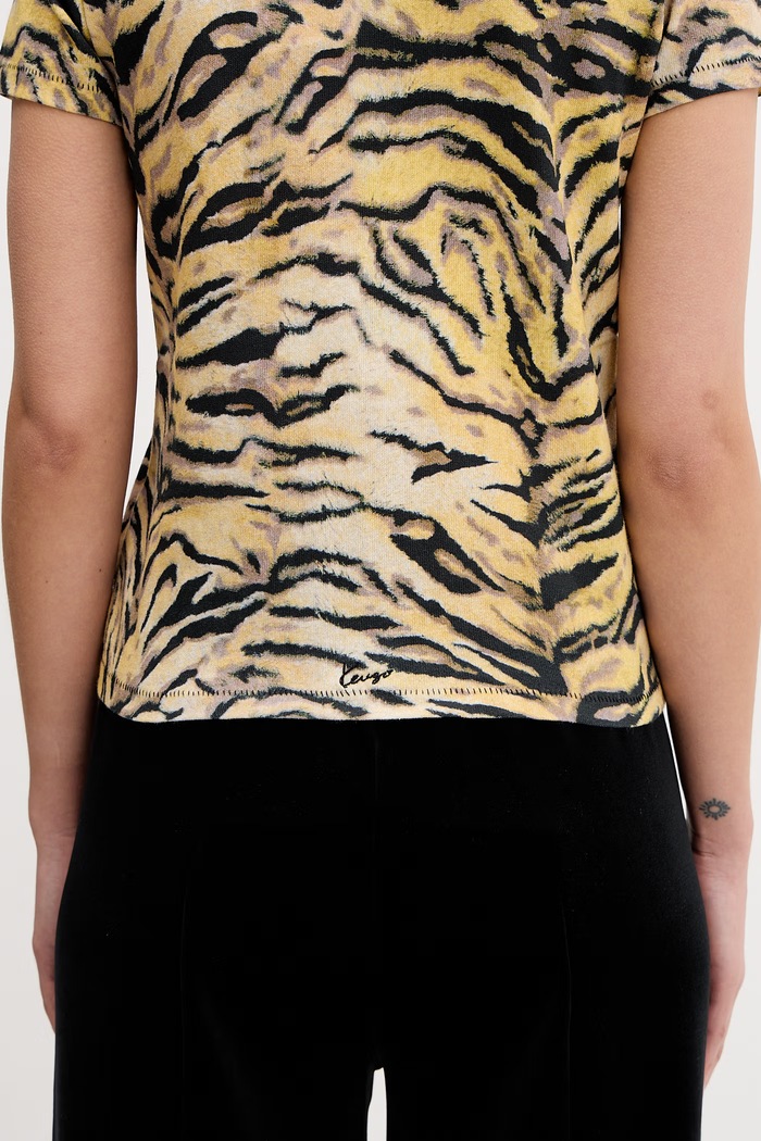 Kenzo cotton t-shirt GOTS KENZO TIGER CLASSIC T-SHI yellow FG52TS2154SK