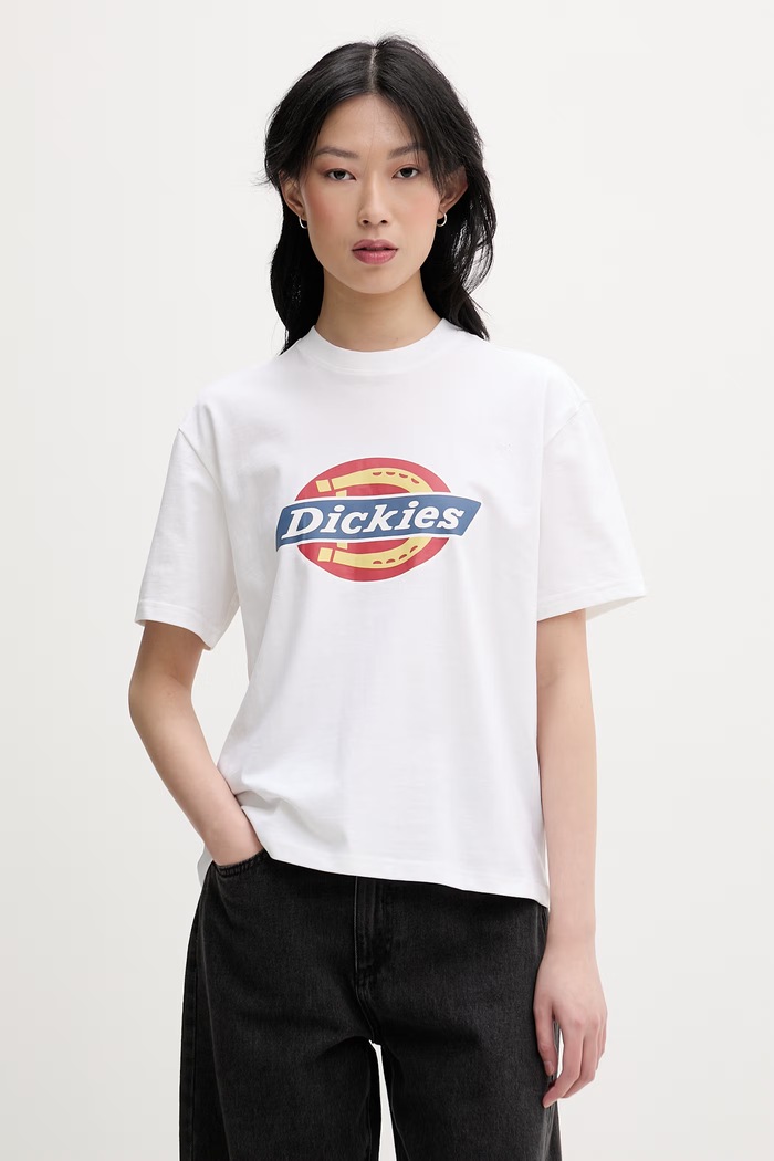 Dickies T-shirt da donna in cotone bianco DK0A888J0WH1