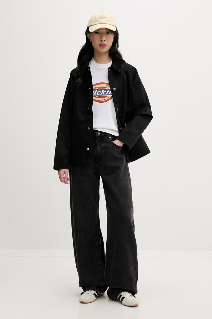 Dickies T-shirt da donna in cotone DK0A888J0WH1 bianco SS26