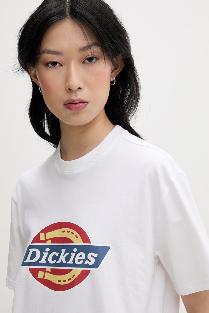 Dickies T-shirt da donna in cotone bianco DK0A888J0WH1