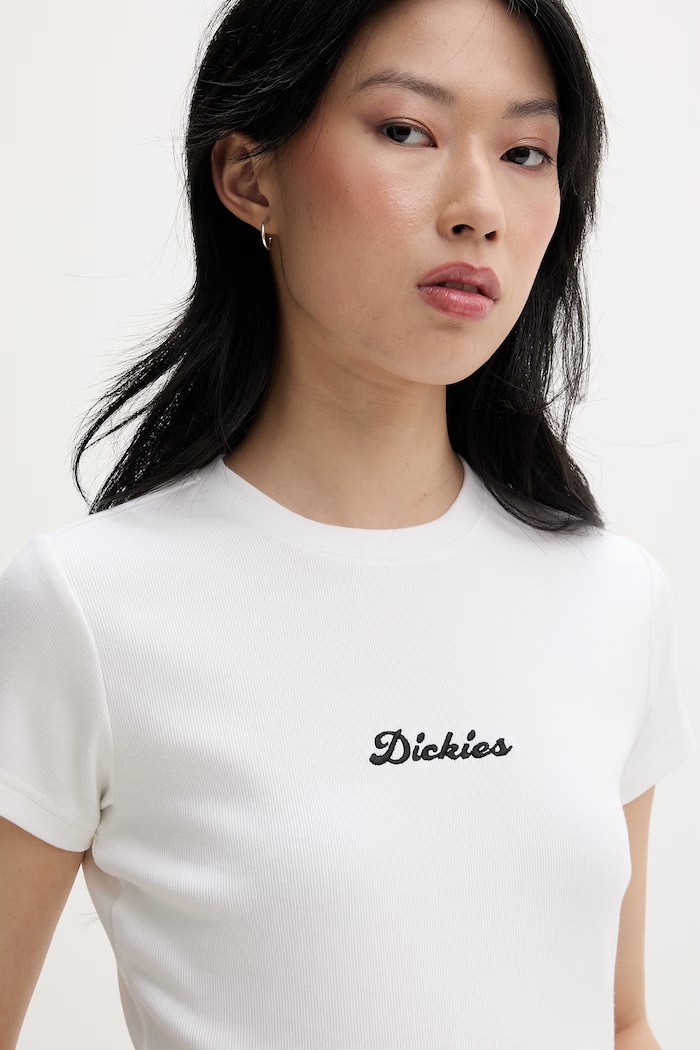 Dickies t-shirt da donna in cotone con elastan beige DK0A88JT0WH1