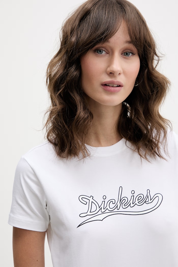 Dickies t-shirt da donna in cotone bianco DK0A88FD0WH1
