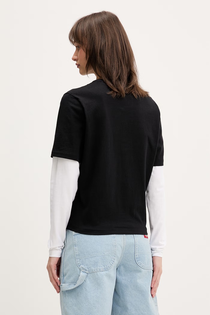 Oblečenie Dickies tričko s dlhým rukávom dámske bavlnené DK0A88GKBLK1 čierna