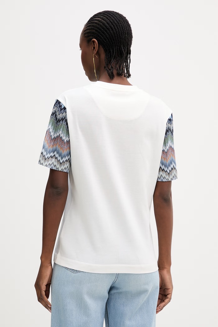 Ρούχα Βαμβακερό μπλουζάκι Missoni DS26SL05.BJ00QR λευκό