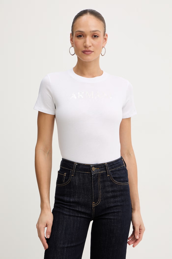 Armani Exchange t-shirt in cotone semplice bianco XW002340.AF10358