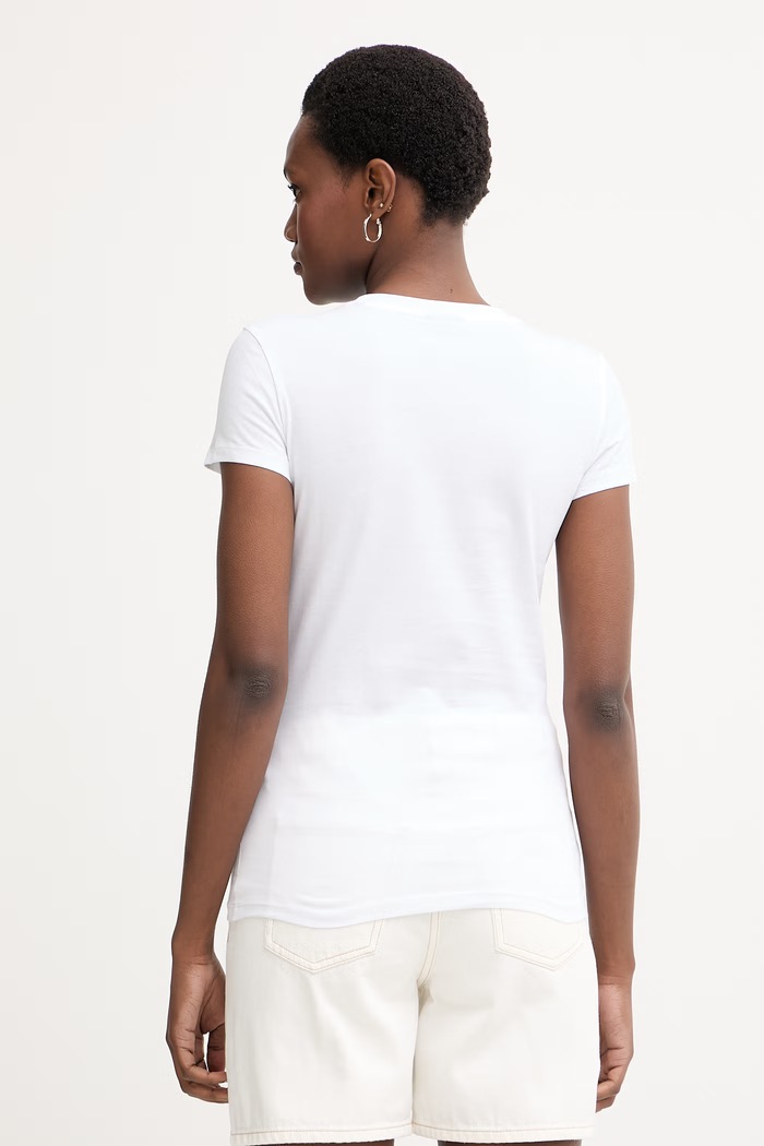 Îmbrăcăminte Armani Exchange tricou basic pentru femei, din bumbac XW002346.AF10356 alb