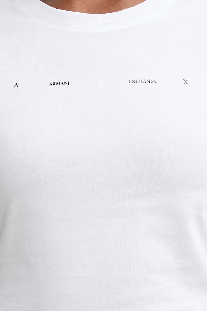 Armani Exchange tricou basic pentru femei, din bumbac XW002346.AF10356 alb