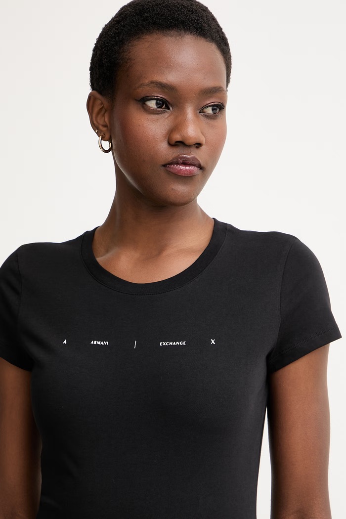 Armani Exchange basic tričko dámske bavlnené čierna XW002346.AF10356