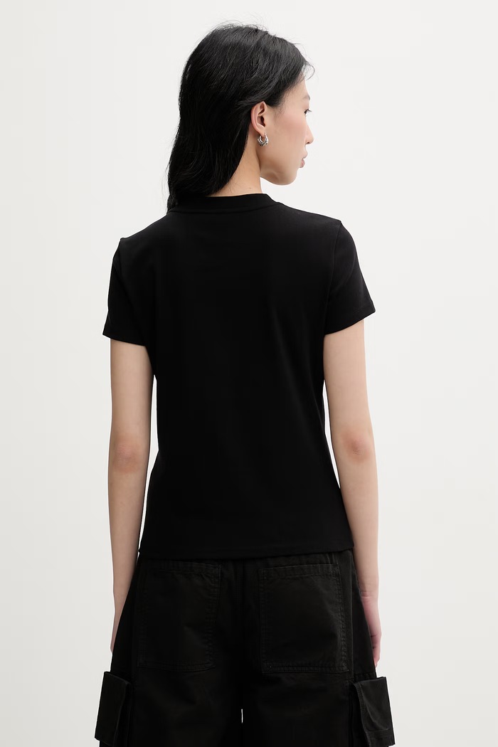 Ruházat Miss Sixty női t-shirt pamut elasztánnal 6M1SJ04000 fekete