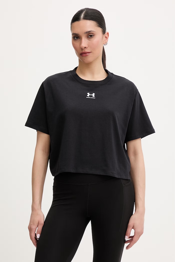 Under Armour tricou pentru femei Rival Boxy Tee negru 6011064