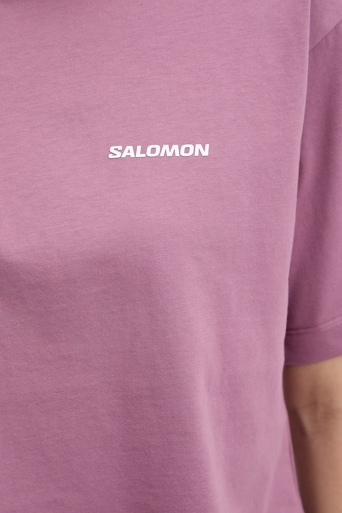 Salomon t-shirt bawełniany LC2834700 różowy