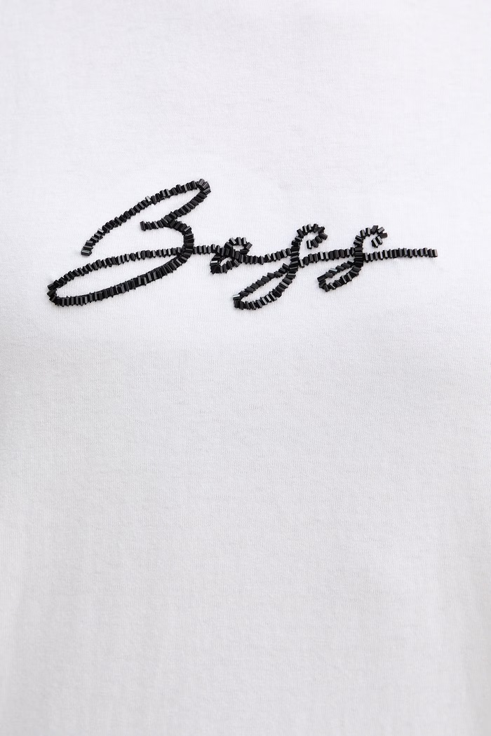 BOSS Orange top de antrenament pentru femei, cu amestec de bumbac C Eregular 2 50559075 alb
