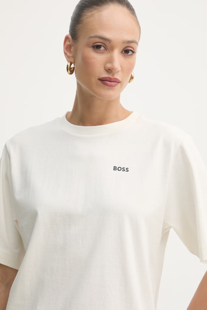 BOSS Orange t-shirt damski bawełniany C Eregular 6 beżowy 50568699
