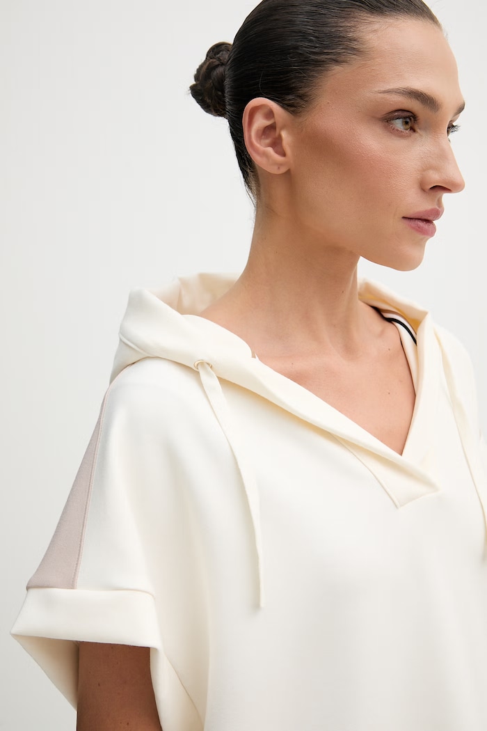 BOSS mikina loungewear dámska s modalom Mirage_Top H. béžová 50561076