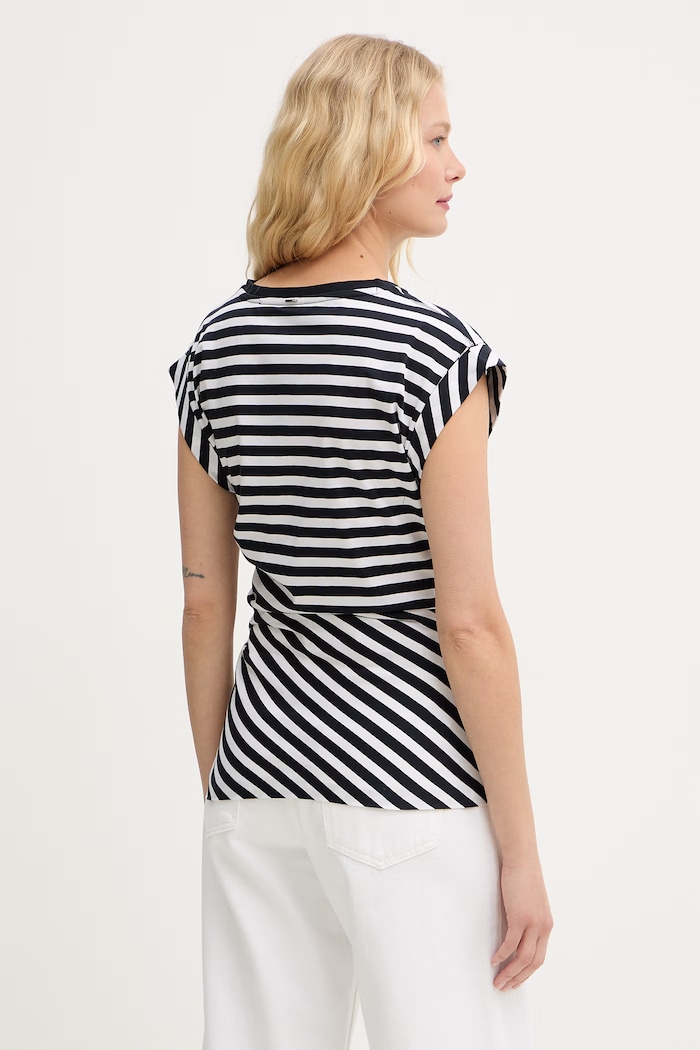Îmbrăcăminte BOSS tricou femeiesc din bumbac 50559168 bleumarin