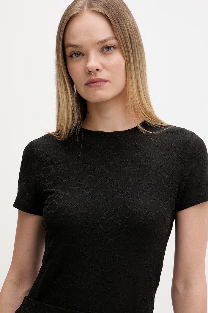 HUGO Blue t-shirt Γυναικείος Dappless_B μαύρο 50559213