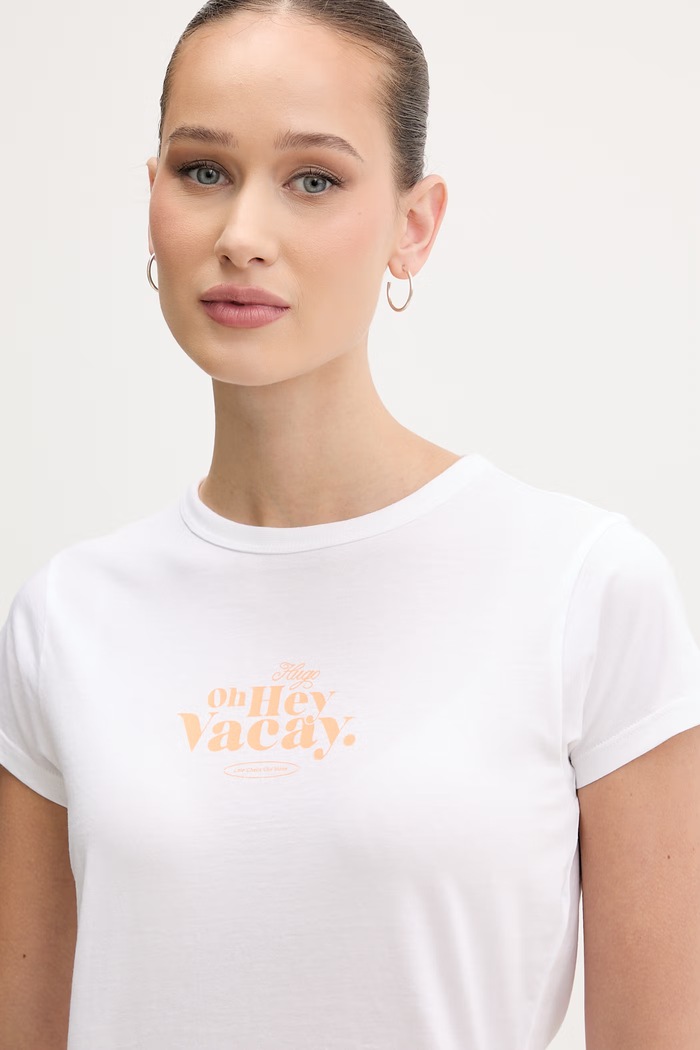 T-shirt HUGO Blue γυναικείο βαμβακερό Dichroma_B λευκό 50560769