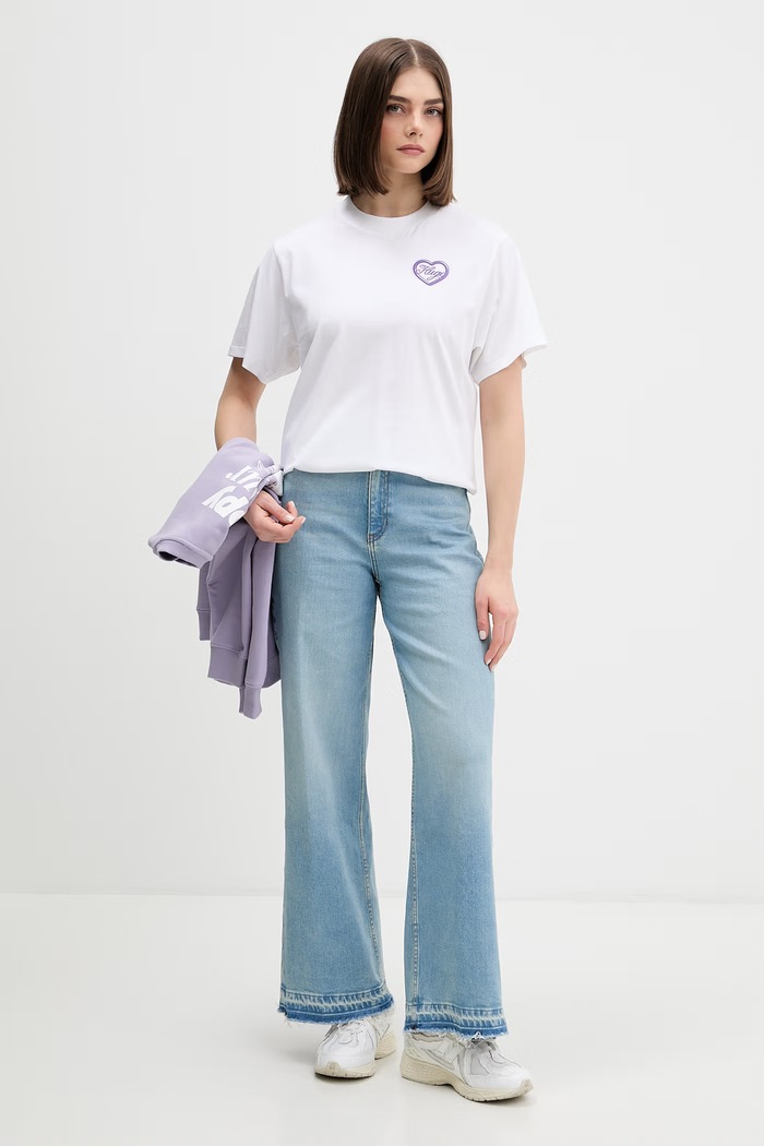 HUGO Blue tričko dámske bavlnené Vintage Tee_B_8 50560770 biela SS26