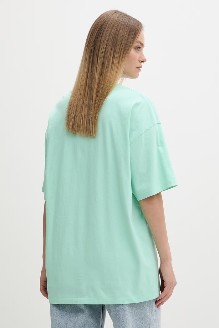 Одяг HUGO Blue футболка жіноча бавовняна Oversized_Tee_B 50560784 бірюзовий