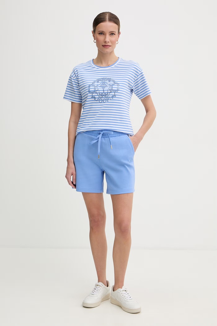 Joop! tričko dámske bavlnené s elastanom 30102098 modrá SS26