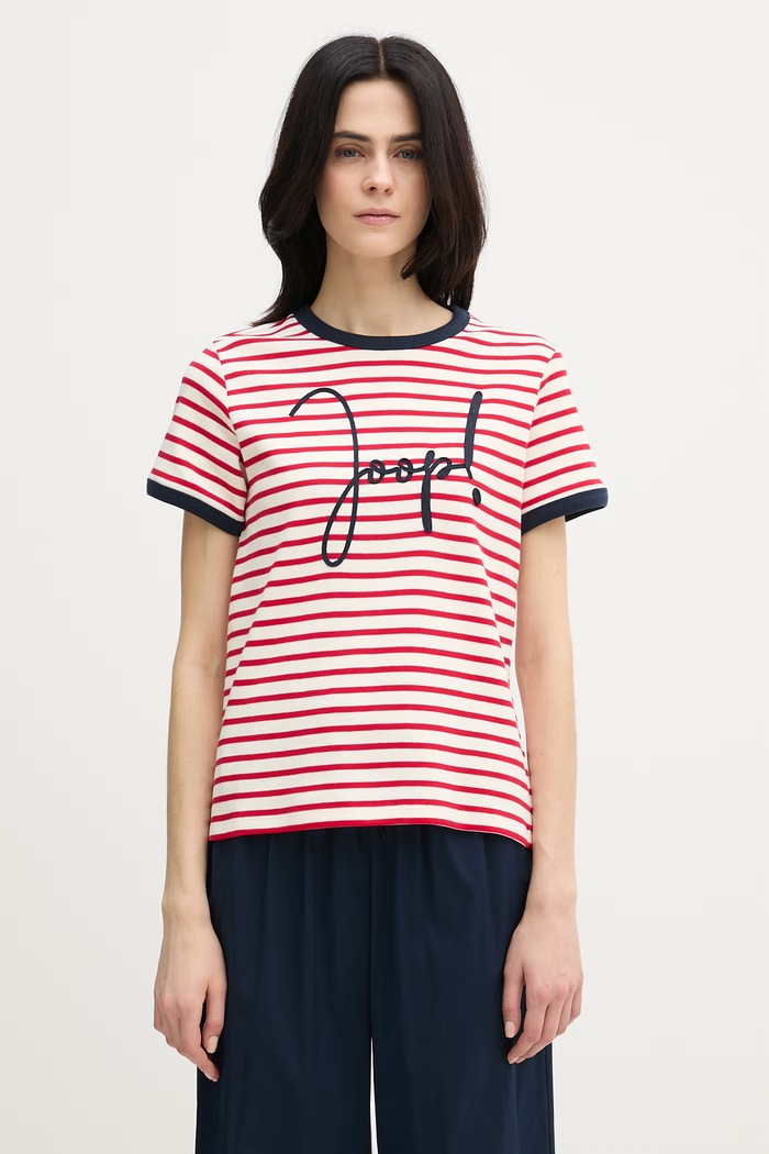 Joop! t-shirt bawełniany wzorzyste czerwony 30102373